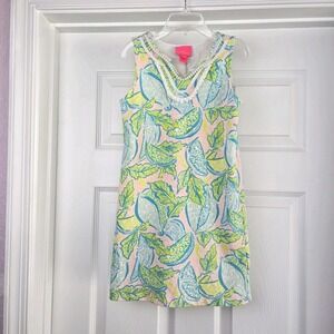 Lilly Pulitzer Mini Harper Shift Urchin Pink Vitamin Sea Green Girls Size M 6/7